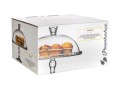 Patera z kloszem na nóżce szklana 32 cm