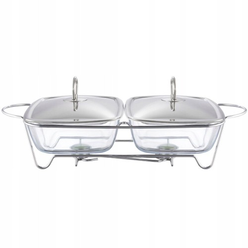 Ambition Naczynie żaroodporne z podgrzewaczem szklane 58x28 cm