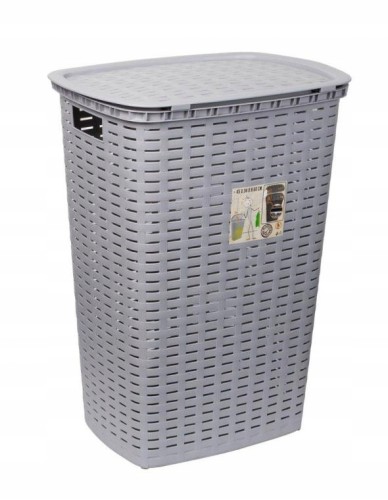 Kosz na pranie plastikowy szary 54 l