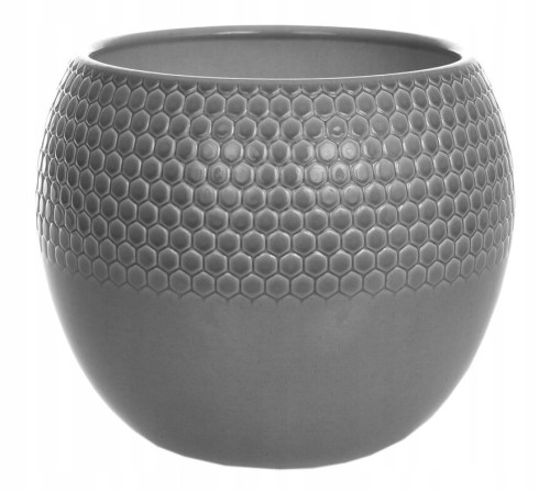 Osłonka ceramiczna na doniczkę grafitowa 14 x 13 cm Honey