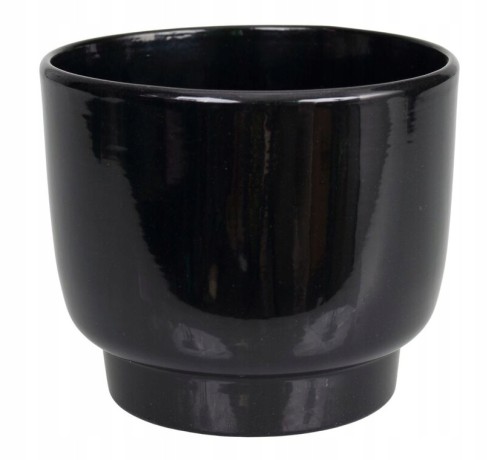 Osłonka ceramiczna na kwiaty czarna 22 cm
