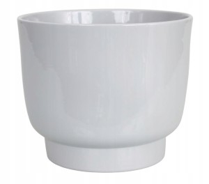 Osłonka ceramiczna na doniczkę jasno grafitowa 20 cm