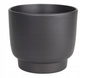 Osłonka ceramiczna na doniczkę antracytowa 17 cm