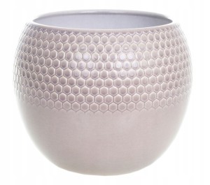 Osłonka ceramiczna na doniczkę beżowa 14 cm Lazur