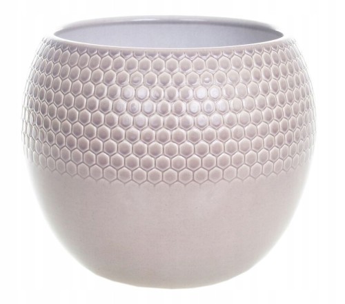 Osłonka ceramiczna na doniczkę beżowa 14 cm