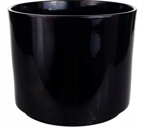 Osłonka ceramiczna na doniczkę czarna 16 cm