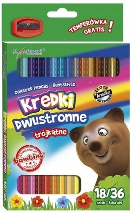 Kredki ołówkowe dwustronne 36 kolorów