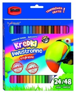 Kredki ołówkowe dwustronne 48 kolorów