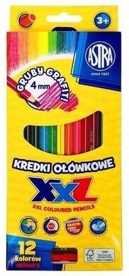 Kredki ołówkowe gruby grafit 12 kolorów