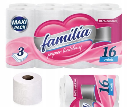 Papier toaletowy delikatny 3 warstwowy 16 rolek