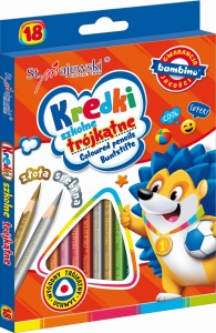 Kredki ołówkowe trójkątne 18 kolorów