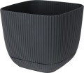 Doniczka z podstawką kwadratowa plastikowa 17 x 19,5 cm