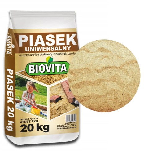 Piasek uniwersalny do piaskownicy z atestem 20 kg