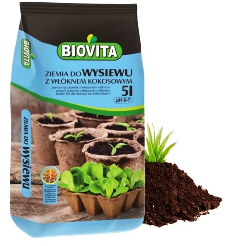 Ziemia podłoże do wysiewu z włóknem kokosowym 5l
