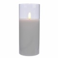 Świeca LED w szkle ozdobna biała 17,5 cm