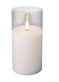 Świeczka w szkle LED ozdobna biała 15 cm