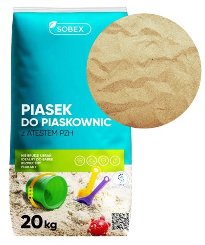 Piasek do piaskownicy z atestem 20 kg