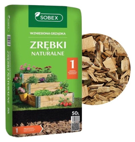 Zrębki do ogrodu ozdobne wzniesiona grządka 50L