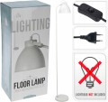 Lampa podłogowa metalowa biała loft 155 cm