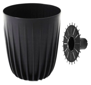Doniczka plastikowa z wkładem czarna Mira Eco 25 cm