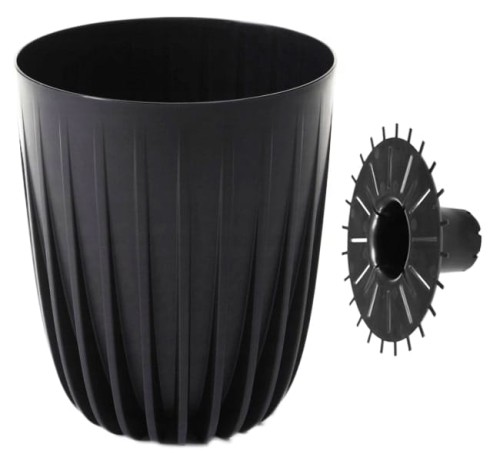 Doniczka plastikowa z wkładem czarna Mira Eco 25 cm