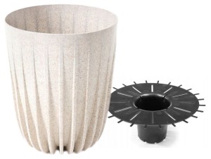 Doniczka z wkładem biała 19 cm Mira Eko