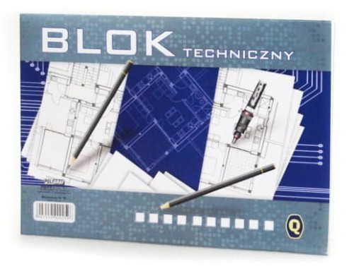 Blok techniczny biały szkolny A4 10 kartek