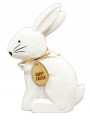 Zając wielkanocny z zawieszką biały 18 cm