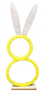 Zając ozdoba wielkanocna żółta figurka 46 x 18 cm