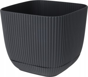 Doniczka kwadratowa z podstawką plastikowa 11 x 9,5 cm