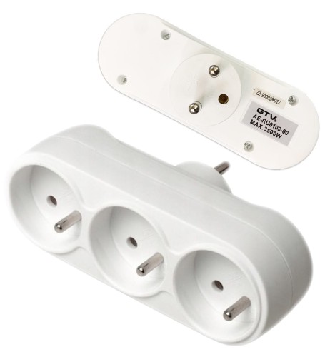 Rozgałęźnik elektryczny złodziejka potrójny 3x2P+Z