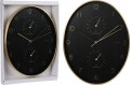Zegar ścienny do salonu czarny okrągły 34 cm