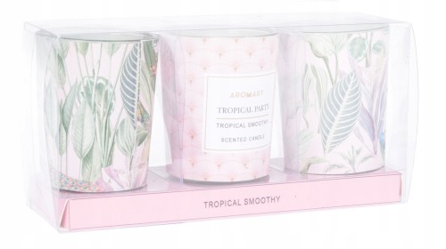 Zestaw ozdobnych świec zapachowych w szkle 3 szt