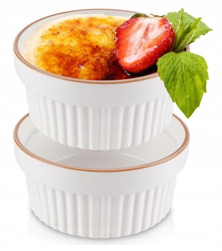 Miseczki do zapiekania porcelanowe białe 2 sztuki