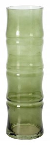 Wazon szklany ozdobny zielony na kwiaty 31 x 9 cm