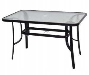 Stół ogrodowy prostokątny czarny Luna 120 x 70 cm