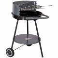Grill okrągły węglowy z rożnem na kółkami 50 cm