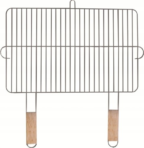 Ruszt grillowy z drewnianymi rączkami 54 x 34 cm