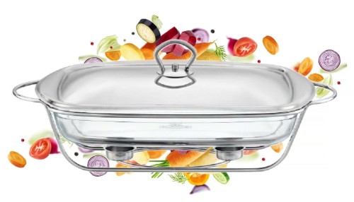 Ambition Naczynie żaroodporne z podgrzewaczem szklane 3,6l