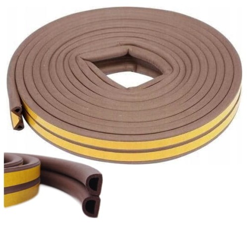 Uszczelka gumowa do okien i drzwi profil D 2x3 m brązowa