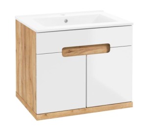 Szafka łazienkowa wisząca z umywalką dąb craft 50 cm Ronda New