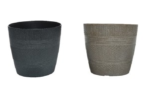 Doniczka plastikowa okrągła w paski 22 cm