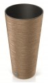 Doniczka z wkładem plastikowa jasny brąz Furu round 25 cm