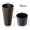 Doniczka z wkładem plastikowa jasny brąz Furu round 25 cm