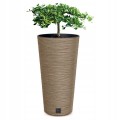 Doniczka z wkładem plastikowa jasny brąz Furu round 25 cm