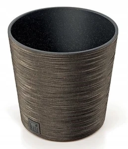 Doniczka z wkładem plastikowa brązowa Furu Round 30 cm