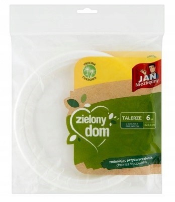 Talerze z trzciny cukrowej jednorazowe EKO 6 szt