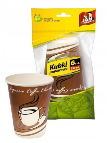 Kubki do napojów papierowe 250 ml 6szt