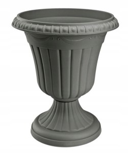 Gazon plastikowy ogrodowy doniczka grafit 43x37 cm