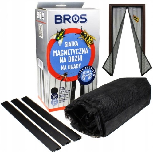 Moskitiera na drzwi czarna przeciw owadom 100x220 cm